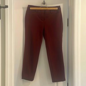 White House Black Market - Woman’s Wine Color slim ankle crop pants, Size: 0 S